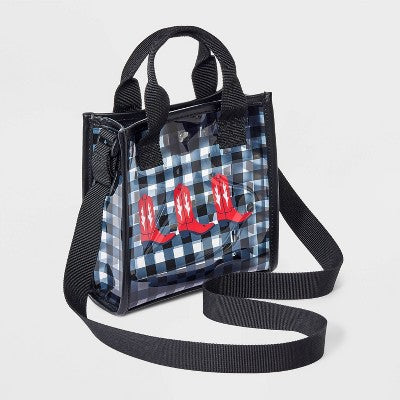 Girls' Cowboy Boots Mini Jelly Crossbody Bag - art class Black