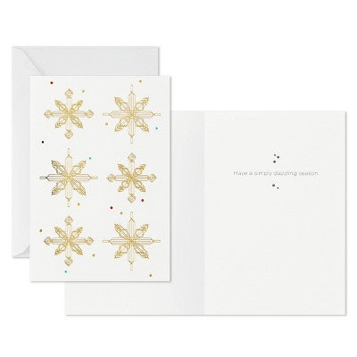 Hallmark 40ct Assorted Boxed Holiday Greeting Card Pack Gold Metallic