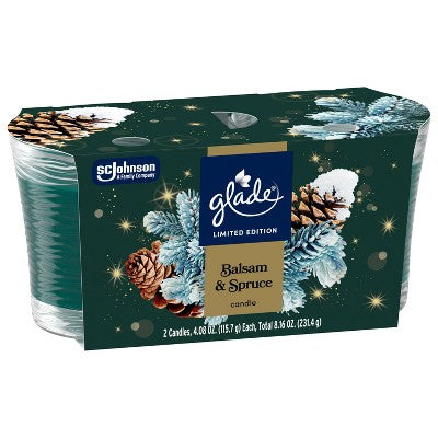 Glade Jar Candles - Baslam & Spruce - 4.08oz/2ct
