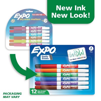 Expo 12pk Dry Erase Markers Colors Fine Point