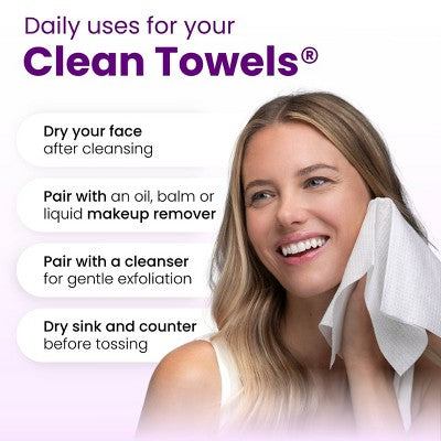 Clean Skin Club Clean Towels Healthy Aging - XL - 50ct