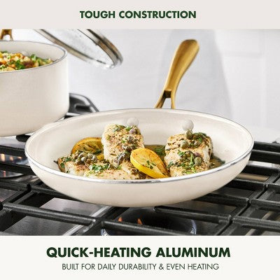 GreenPan Studio 10" Ceramic Nonstick Aluminum Fry Pan Linen: Small Fry Pan, Dishwasher-Safe, Lifetime Warranty