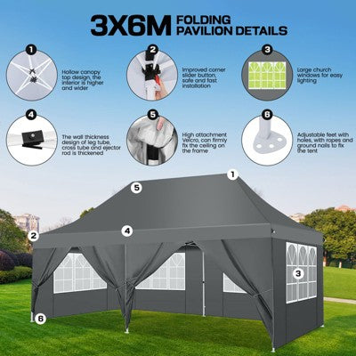 Cobizi 10x20ft Pop Up Canopy Tent with 6 Removable Sidewalls (LOCAL PICKUP ONLY)