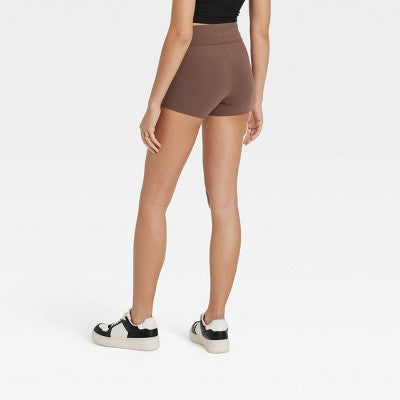 Women's Mid-Rise Foldover ButterBliss Shorts - Wild Fable Pewter M