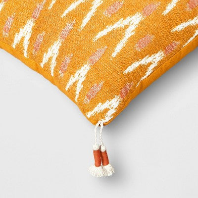 Lumbar Woven Ikat Pillow Gold - Threshold