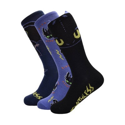 Boys' DreamWorks How to Train a Dragon Crew Socks - Black M/L