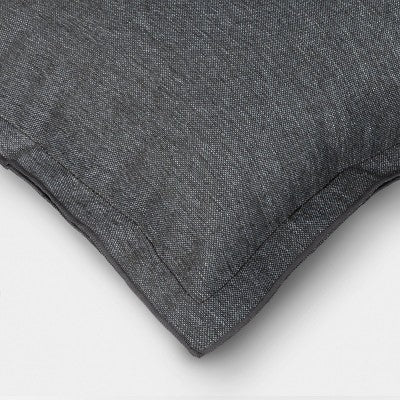 20"x20" Heathered Solid Double Flange Pillow Gray - Threshold