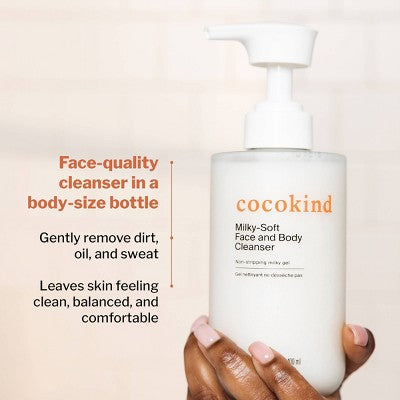 cocokind Ceramide Milk Face & Body Cleanser - 13.5 fl oz: No Fragrance Added, Cream, For Oily, Combination, Sensitive, Dry Skin