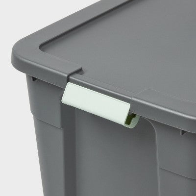 20gal Latching Storage Tote - Brightroom: Portable Gray Utility Tub with Lid, 20 Gallon Capacity, Universal Storage (LOCAL PICKUP ONLY)