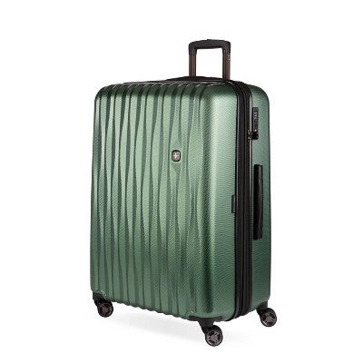 SWISSGEAR Energie Hardside Large Checked Spinner Suitcase - Green: Expandable