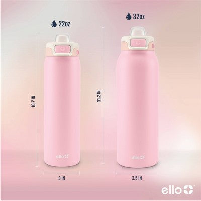 Ello Pop and Fill 22oz Stainless Steel Water Bottle Sorbet Pink