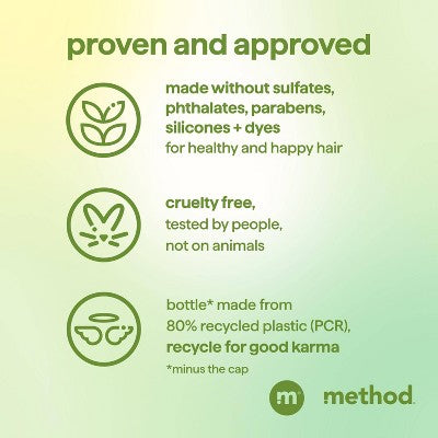 Method Mindful Matcha Color Protecting Shampoo Sulfate & Silicone Free - 14 fl oz: Paraben-Free, Liquid Hair Shampoo