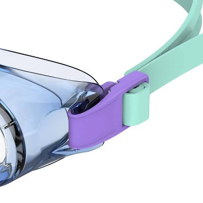 Speedo Adult Boomerang Swim Goggles - Blue/Clear: Latex-Free, Anti-Fog, Adjustable Strap