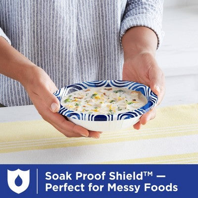 Dixie Ultra Dinner Disposable Paper Bowls - 56ct/20oz: Abstract Pattern, Round Shape