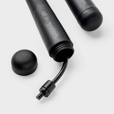 11.9" Ropeless Jump Rope - Black - All In Motion: Polypropylene, TPR Handles
