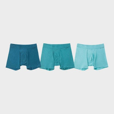 Pair of Thieves Men's Quick Dry Cotton Boxer Briefs 3pk - Green M: Mid Rise, Fold Over Waistband, Machine Washable