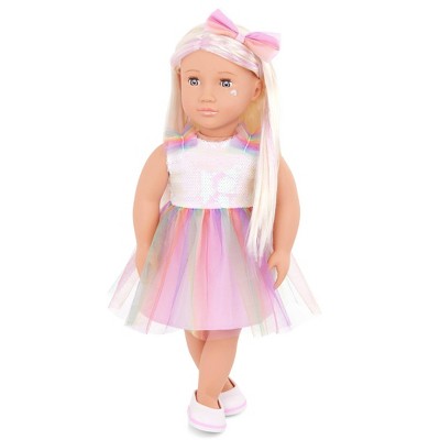 Our Generation Iris 18" Fashion Doll with Rainbow Dress