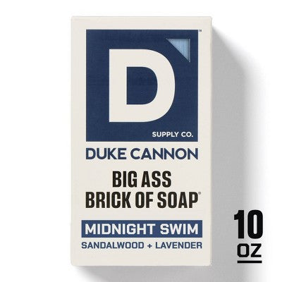 Duke Cannon Supply Co. Big Ass Brick of Soap for Men - Midnight Swim Bar Soap - 10oz