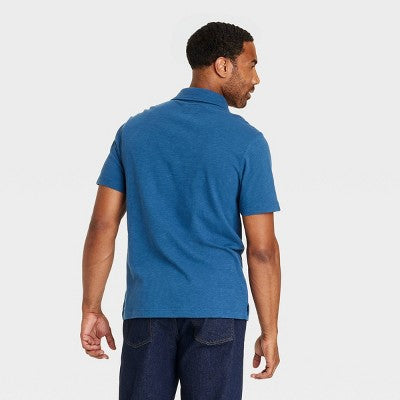 Men's Slub Jersey Polo Shirt - Goodfellow & Co Blue S