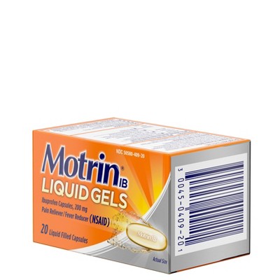 Motrin IB Pain Reliever & Fever Reducer Liquid Gels - Ibuprofen (NSAID) - 20ct