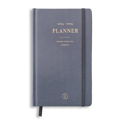 Wit & Delight 2024-25 Weekly/Monthly Academic Skinny Planner 7.875"x4.875" Black