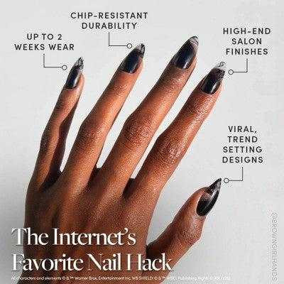 Glamnetic Dementor Press-On Nails - 30ct - Ulta Beauty: Glossy Almond Shape, ABS Material, Dark Tone