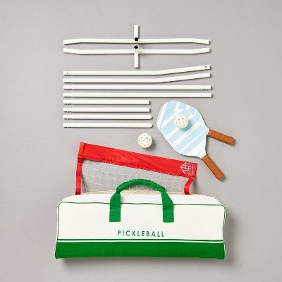 Pickleball Set - Hearth & Hand with Magnolia: Complete Lawn Sports Kit, Includes Net, Paddles, Balls, Stakes & Bag