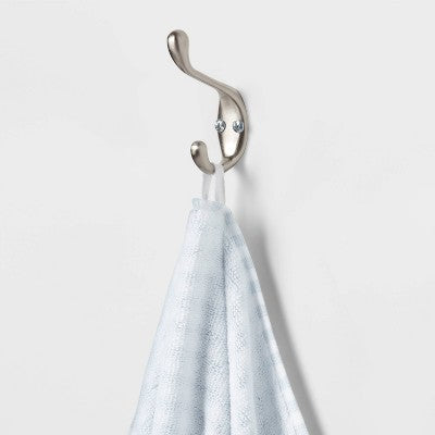2pc Traditional Gingham Plaid Bath Towel Blue- Threshold