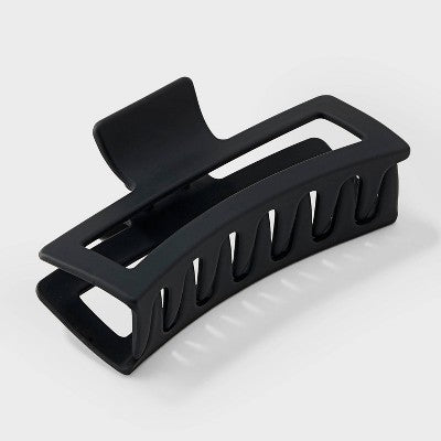 XL Claw Plastic Cutout Hair Clip - Universal Thread Black: Hair Styling, Solid Pattern, All Hair Types