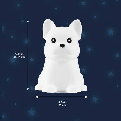 Globe Electric Rechargeable Squish Bulldog Night Light Tap to Change Color: Kids' Night Light, USB Powered, LED, All Ages
