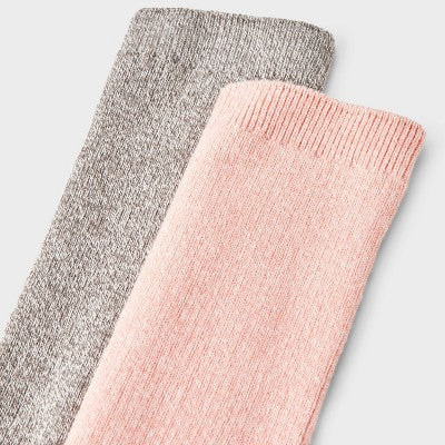 Men's 2pk Casual Crew Socks - Goodfellow & Co Light Pink/Gray 6-12