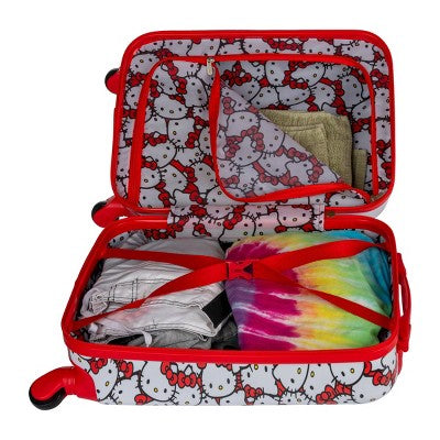 Hello Kitty Hardside Carry On Spinner Suitcase - Red/White