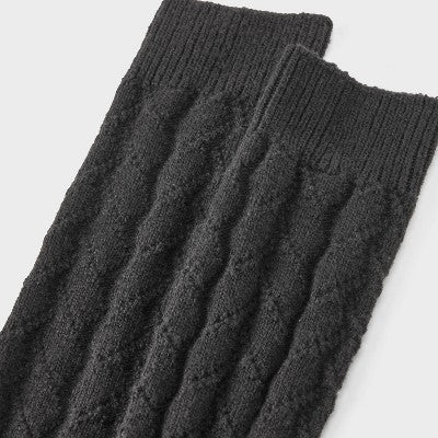 Women's Herringbone Texture Super Soft Knee High Boot Socks - Auden Black 4-10