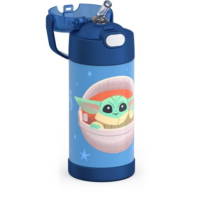 Thermos Kids' 12oz Stainless Steel FUNtainer Water Bottle with Bail Handle - Blue Baby Yoda