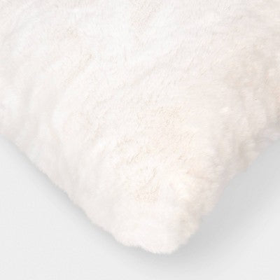 Oversized Square Soft Density Faux Shearling Throw Pillow Ivory - Threshold (LOCAL PICKUP ONLY)