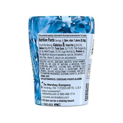 Ice Breakers Ice Cubes Peppermint Sugar Free Gum - 40ct