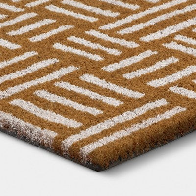 1'4"x2'4" Crosshatch Rectangle Outdoor Door Mat White - Room Essentials (LOCAL PICKUP ONLY)