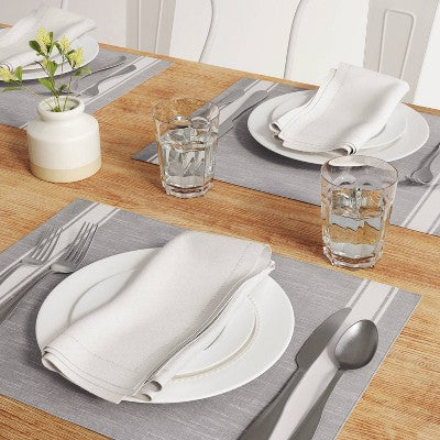 Cotton Striped Placemat Gray - Threshold