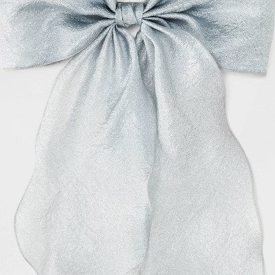Shimmer Bow Hair Barrette - A New Day Gray