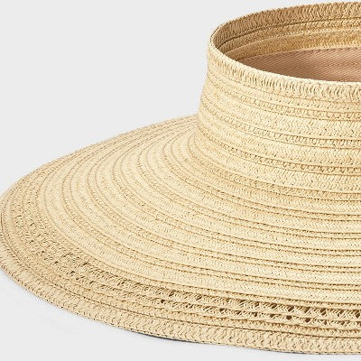Packable Straw Essential Visor Hat - Shade & Shore Off-White: UPF 50+, Midweight, Woven Sun Protection