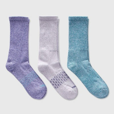 Hanes Men's 3pk Absolute Active Cushioned Crew Socks - Blue/Gray 6-12: Breathable, Arch Support, Seamless Toe