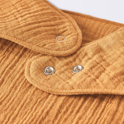 Baby 3pk Muslin Bandana Bib - Cloud Island Khaki: Cotton Snap Closure, 0-12 Months, 8.75" Square