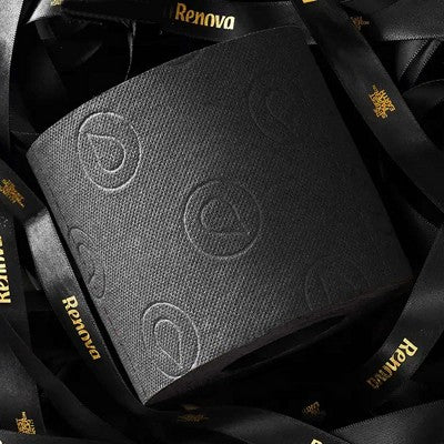 Evideco French Home Goods 3-Ply 140-Sheet Black Toilet Paper Luxury Bulk Sandalwood-Scented Tube Embossed