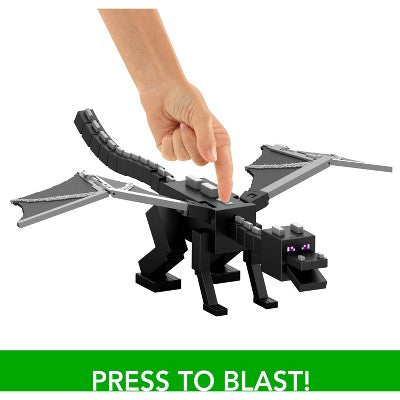 Minecraft Dragon's Breath Attack Ender Dragon Action Figure with 10 Discs, 20" Wingspan