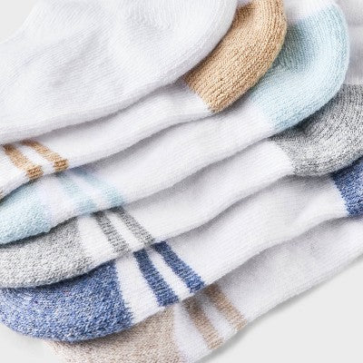 Baby Low Cut Socks - Cat & Jack 12-24M: Stripe Pattern, Knit Fabric, Cushioned Heel and Toe