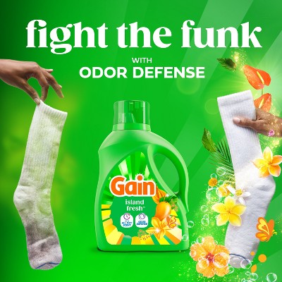Gain Island Fresh Liquid Laundry Detergents 100 Loads - 132oz: Cold Water Detergent, Spill-Resistant Lid, Concentrated