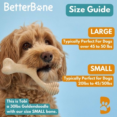 BetterBone Soft Beef Nylon Free Dog Bone Chew Toy - L: BPA-Free, Cellulose Material, Durable Construction