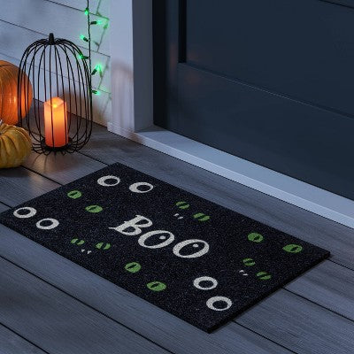 1'6"x2'6" Boo Glow Coir Doormat Black - Hyde and EEK! Boutique (LOCAL PICKUP ONLY)
