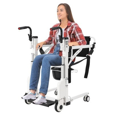 Garvee 4-in-1 Electric Patient Lift Transfer Wheelchair - 330 lbs Capacity, White (LOCAL PICKUP ONLY)