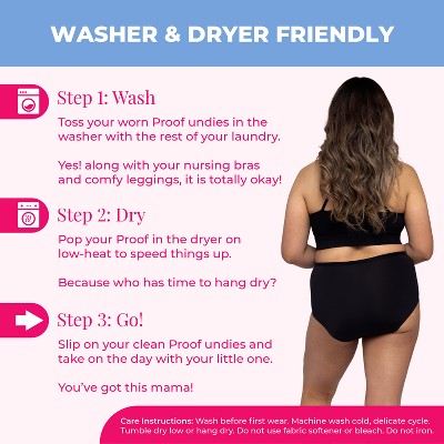Proof Underwear Reusable Postpartum High Rise Brief, Super Heavy Absorbency - XL